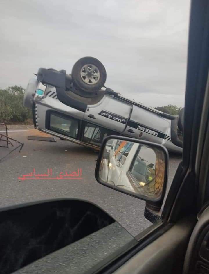 مطاردة هوليودية تنتهي بانقلاب سيارة الدرك بسيدي علال البحراوي